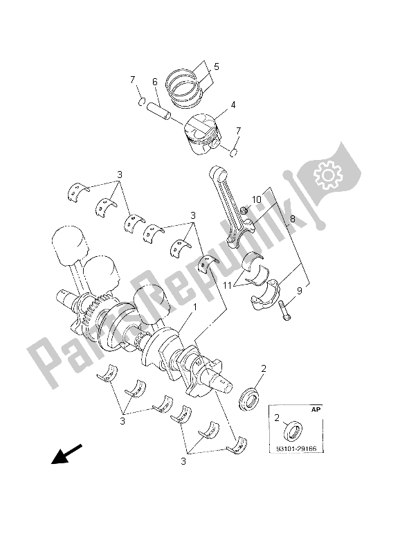 All parts for the Crankshaft & Piston of the Yamaha FZS 600 Fazer 2003