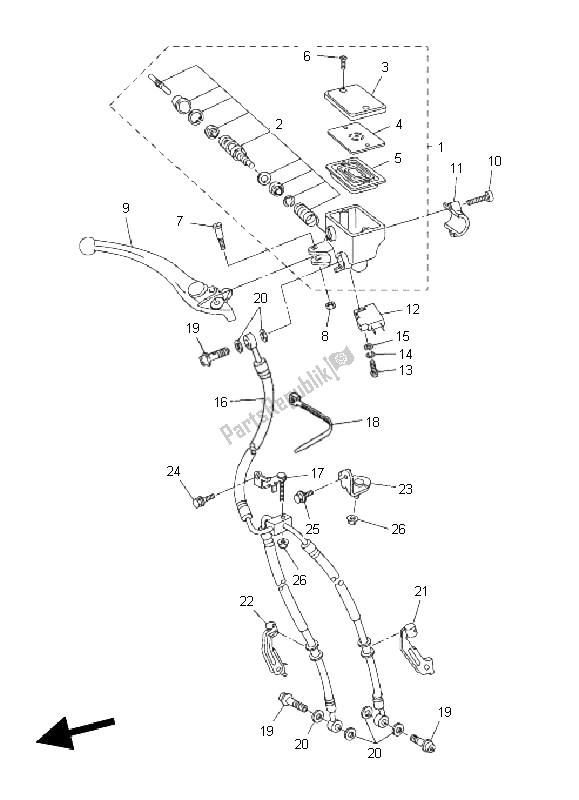 All parts for the Front Master Cylinder of the Yamaha FZ1 S Fazer 1000 2011