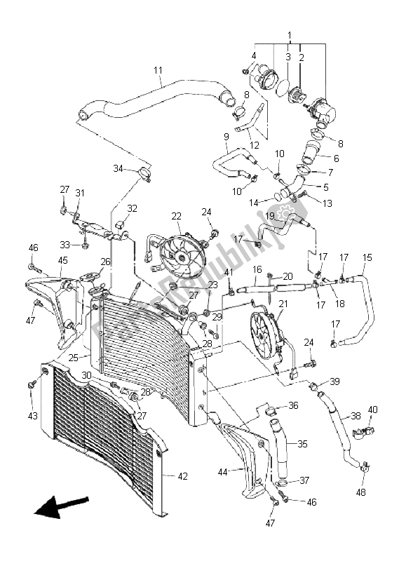 All parts for the Radiator & Hose of the Yamaha FZ1 S Fazer 1000 2006