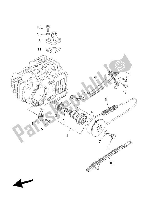 Todas as partes de árvore De Cames E Corrente do Yamaha TT R 110E 2011