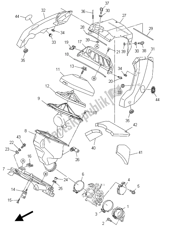 Tutte le parti per il Presa del Yamaha WR 250F 2015