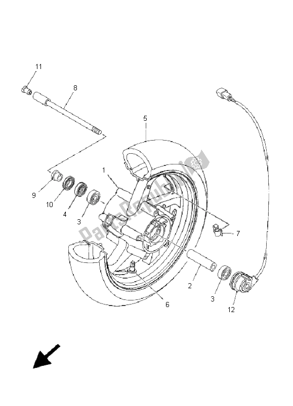 Todas las partes para Rueda Delantera de Yamaha XP 500 T MAX 2005