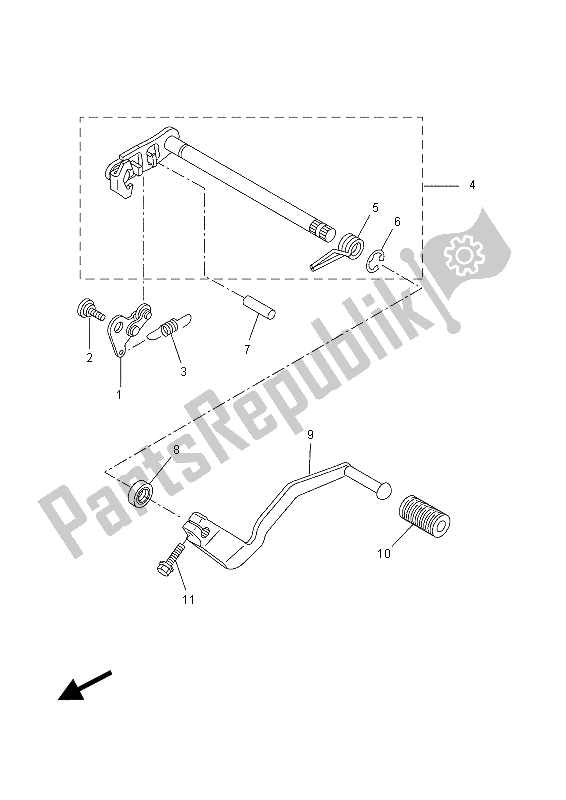 All parts for the Shift Shaft of the Yamaha YZF R 125 2015