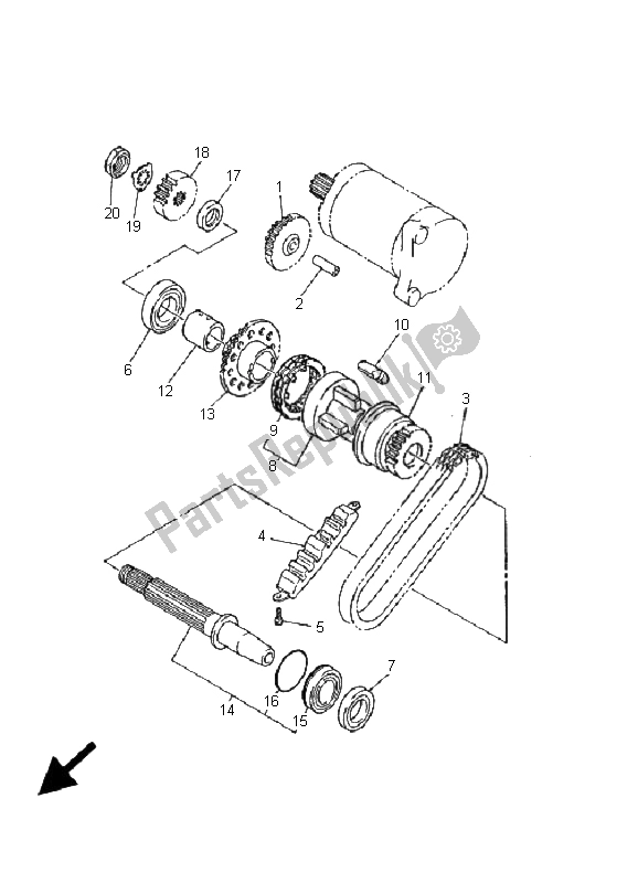 Tutte le parti per il Frizione Di Avviamento del Yamaha XJ 600S Diversion 2001