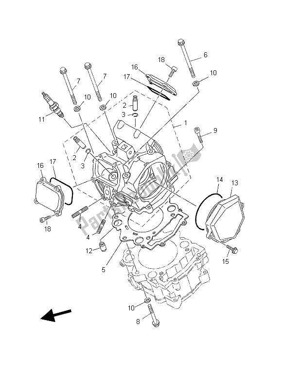 All parts for the Cylinder Head of the Yamaha MT 03 25 KW 660 2006