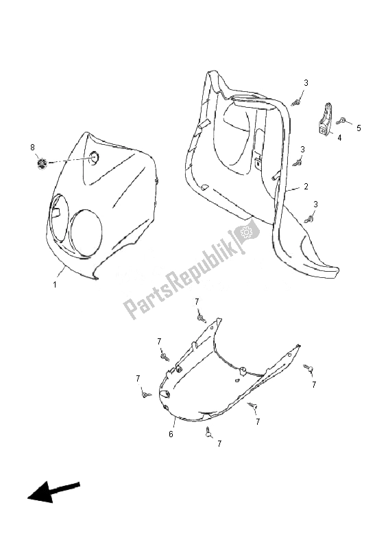 Toutes les pièces pour le Bouclier De Jambe du Yamaha YN 50R Neos 2010