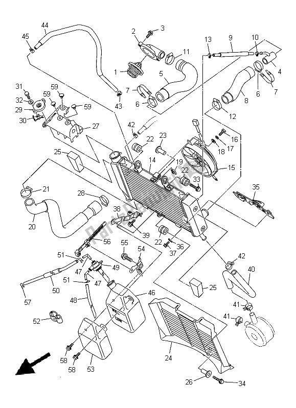 Alle onderdelen voor de Radiator Slang van de Yamaha XJ6 SA 600 2014