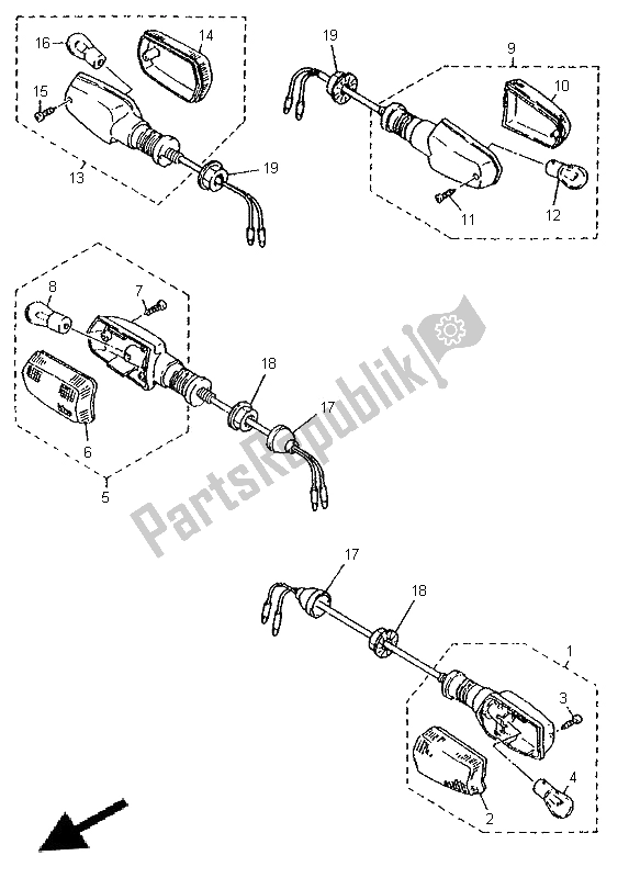 Toutes les pièces pour le Lumière Clignotante du Yamaha XJ 600N 1996