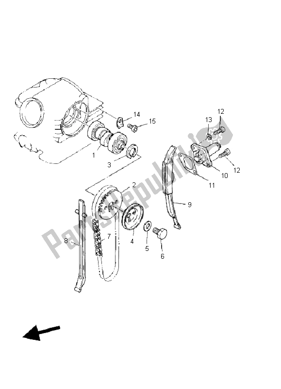 Todas las partes para árbol De Levas Y Cadena de Yamaha YFM 125 Grizzly 2004