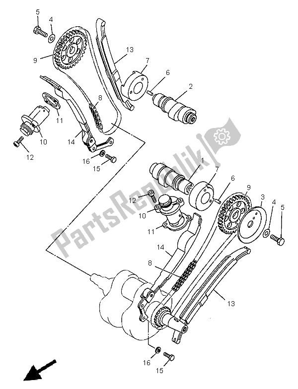 All parts for the Camshaft & Chain of the Yamaha XVS 650 Dragstar 1999