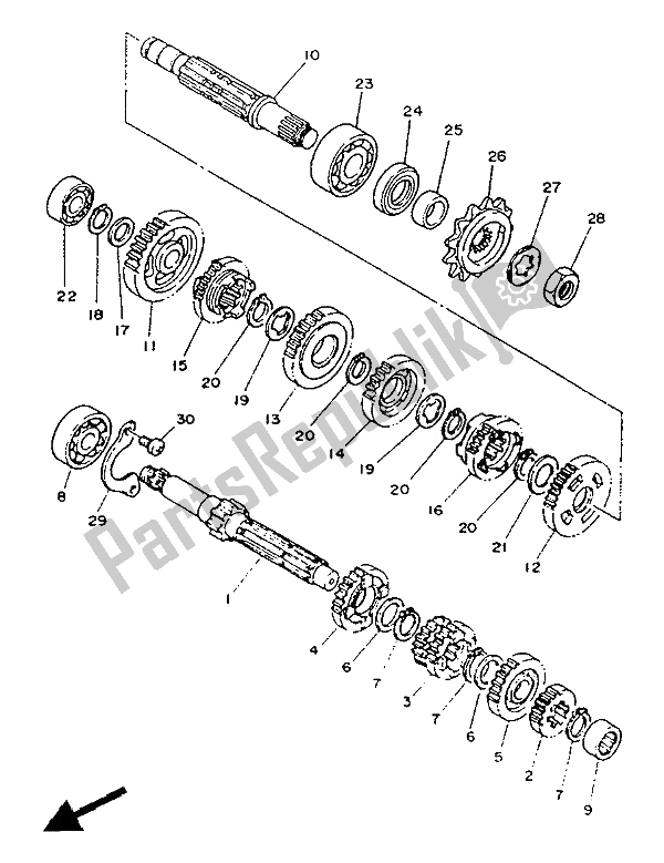 Toutes les pièces pour le Transmission du Yamaha TDR 125 1991