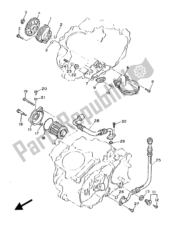 Todas as partes de Bomba De óleo do Yamaha SRX 600 1987