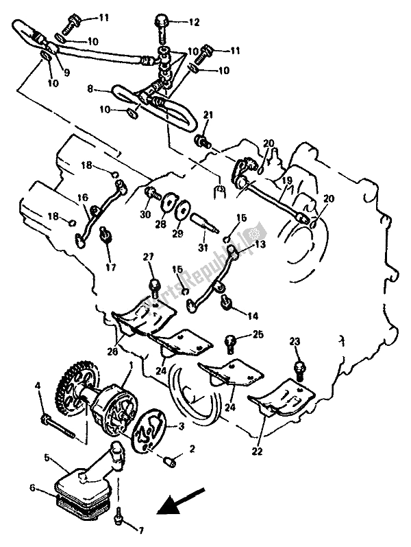 Tutte le parti per il Pompa Dell'olio del Yamaha GTS 1000A 1994