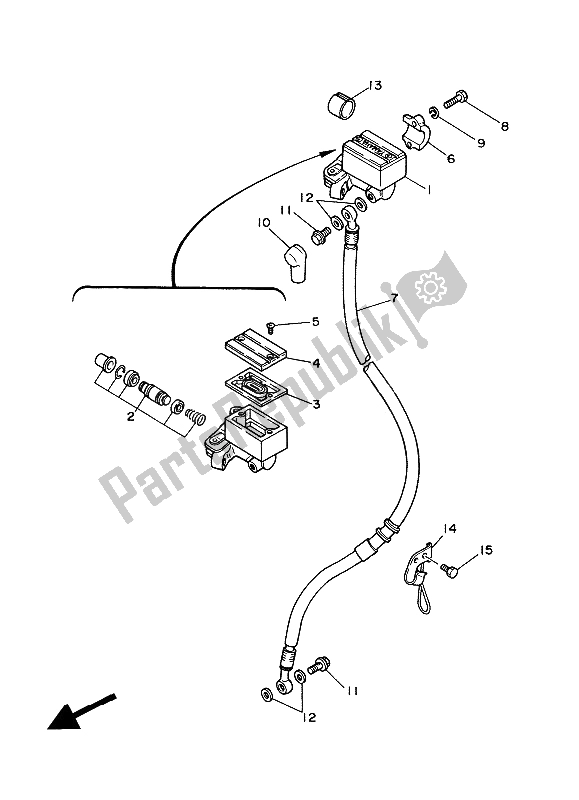 Toutes les pièces pour le Maître-cylindre Avant du Yamaha XT 350 1988