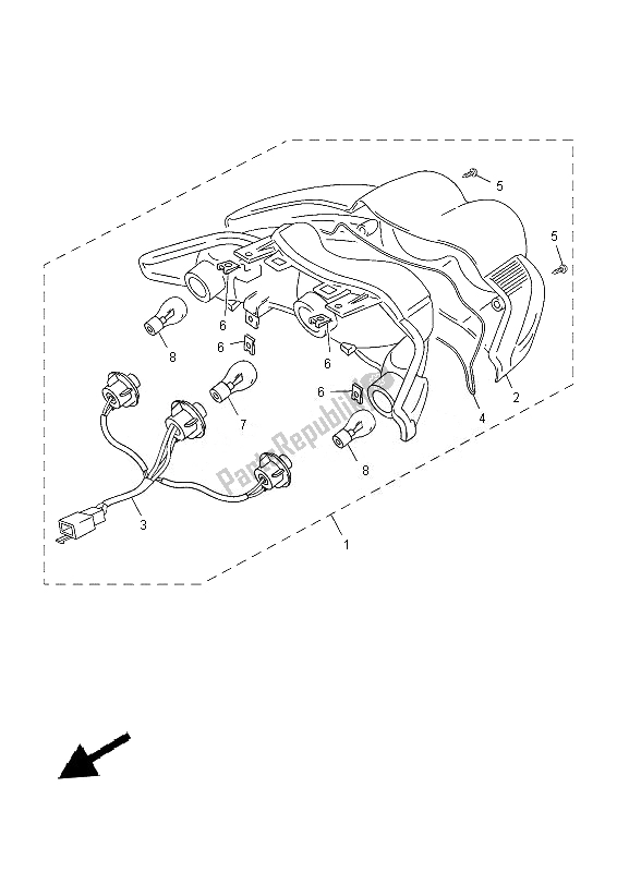 Todas las partes para Luz De La Cola de Yamaha YN 50 FM 2013