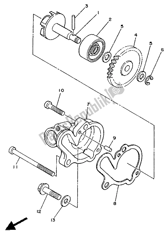 Todas las partes para Bomba De Aceite de Yamaha DT 125E 1990