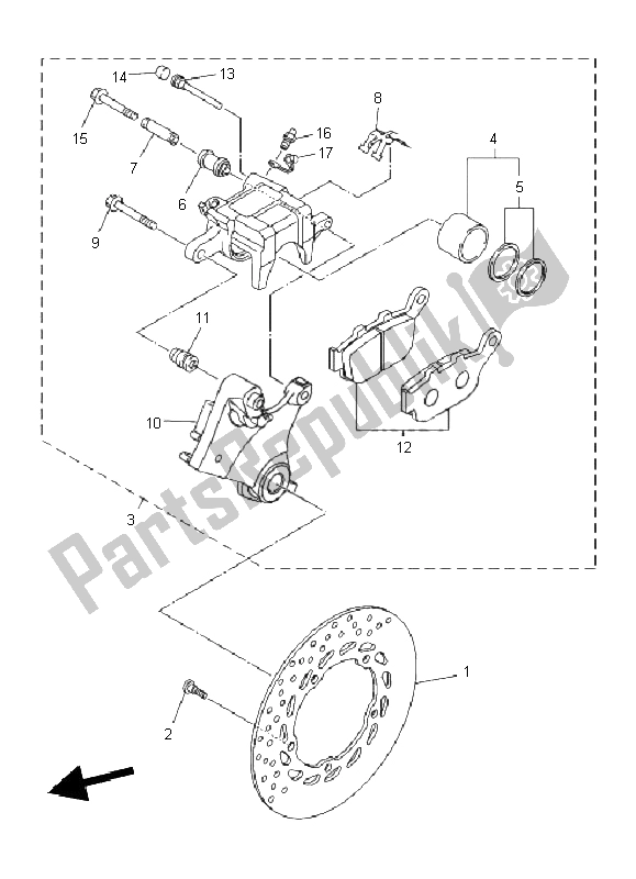 Tutte le parti per il Pinza Freno Posteriore del Yamaha XJ6F 600 2011