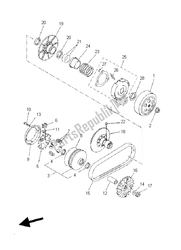 Toutes les pièces pour le Embrayage du Yamaha YP 250R Sport X MAX 2011