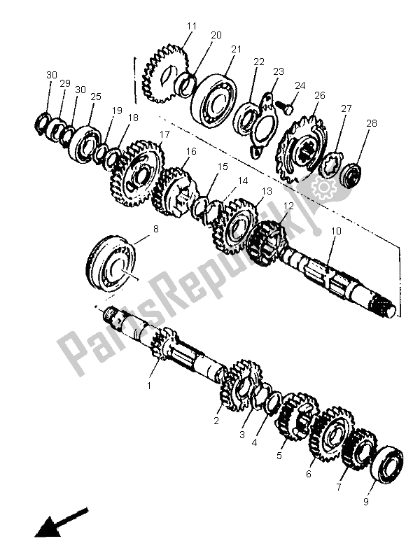 Todas las partes para Transmisión de Yamaha XT 600E 1996