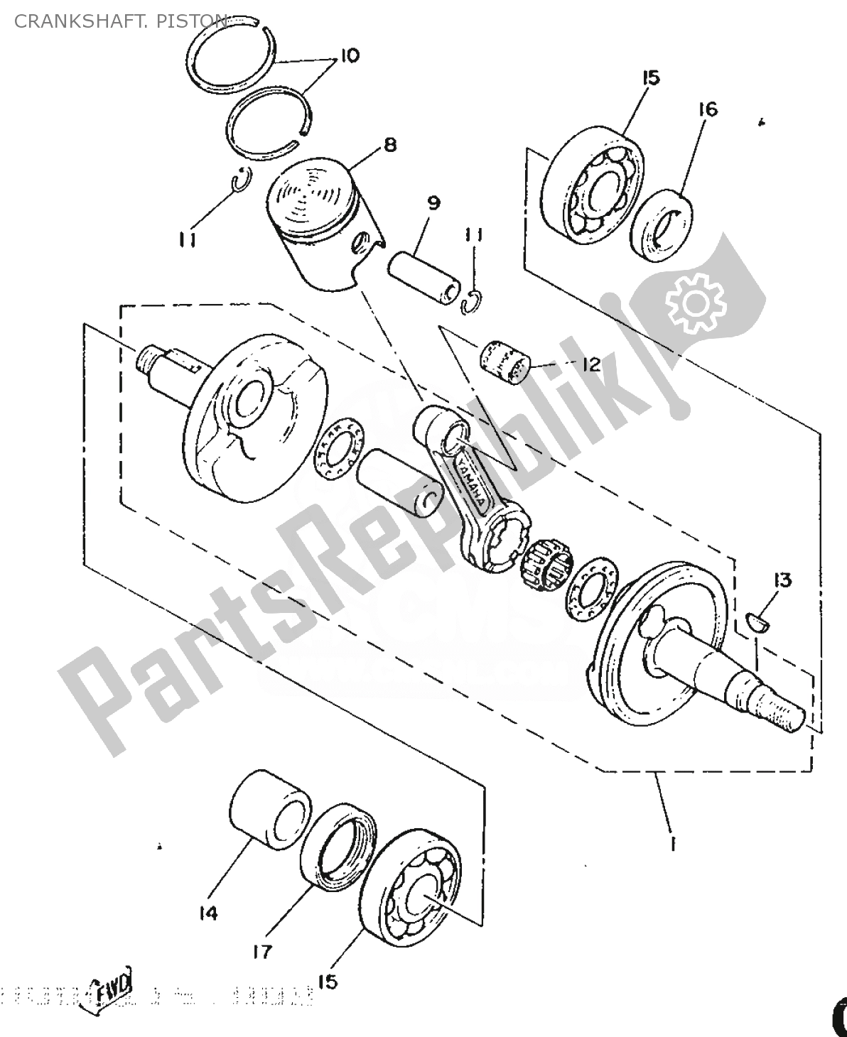 Wszystkie części do Crankshaft. Piston Yamaha DT 50 1989