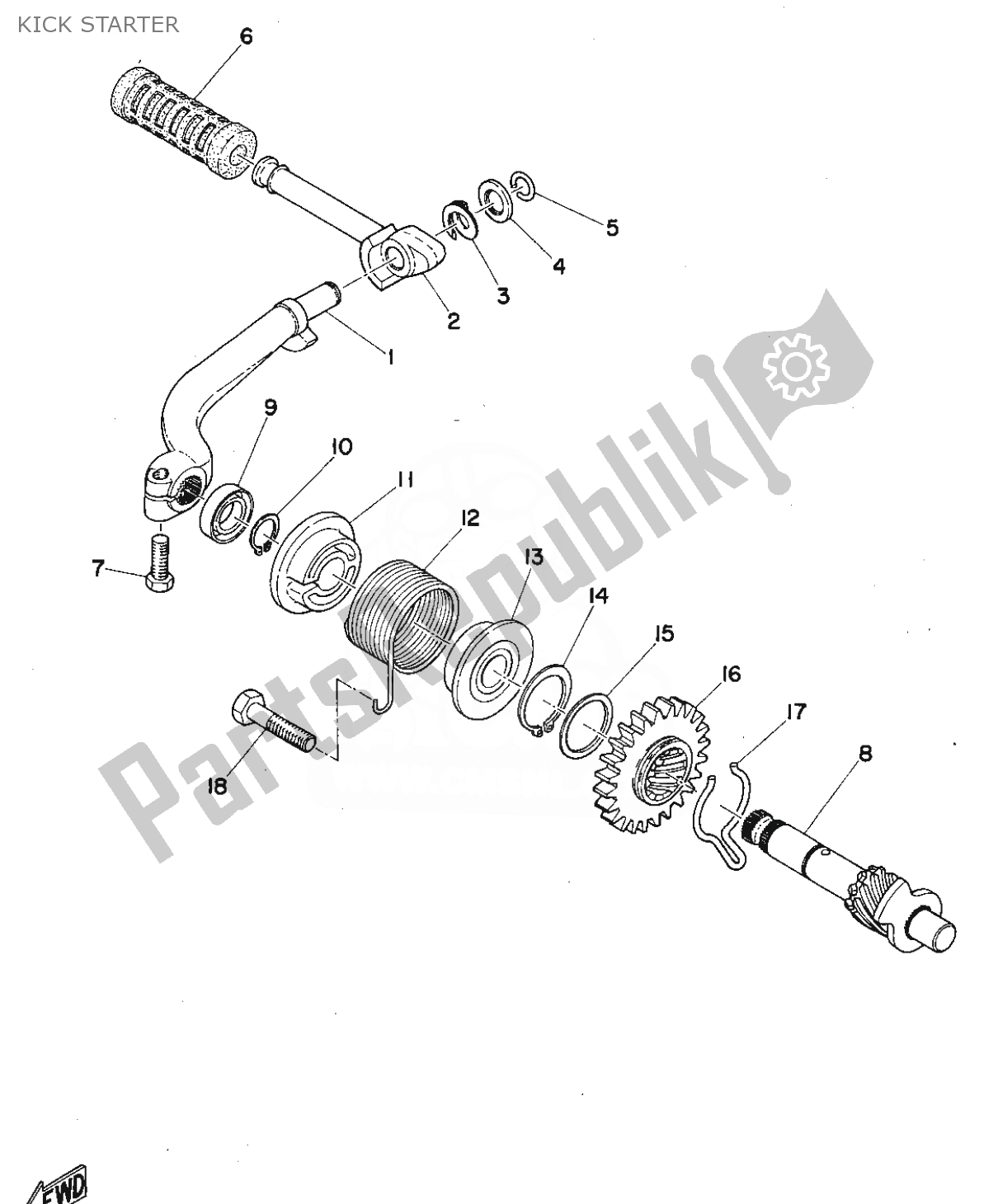 Todas las partes para Iniciador de Yamaha FS1 1975