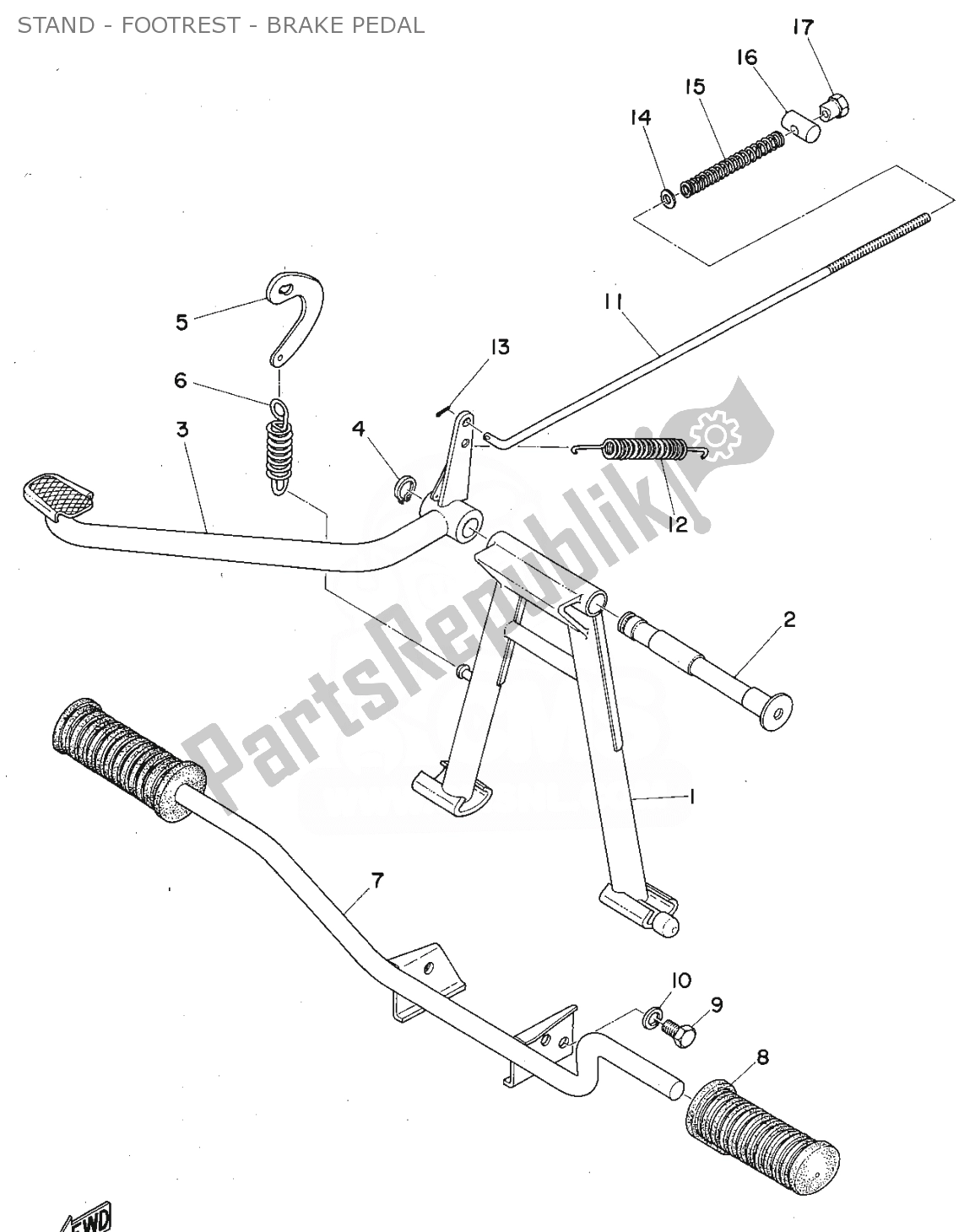 Tutte le parti per il Stand - Footrest - Brake Pedal del Yamaha FS1 1975