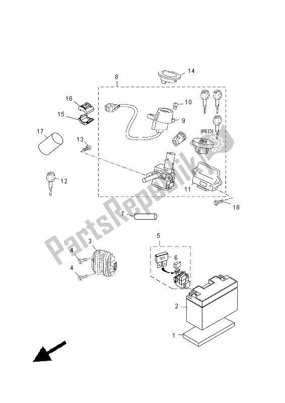 Tutte le parti per il Elettrico 1 del Yamaha YP 125 RA 2015