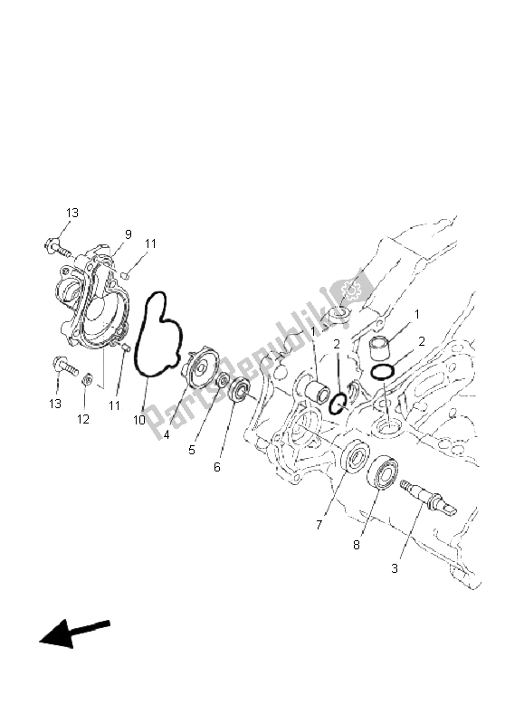 Tutte le parti per il Pompa Dell'acqua del Yamaha YFZ 450 SE 2008
