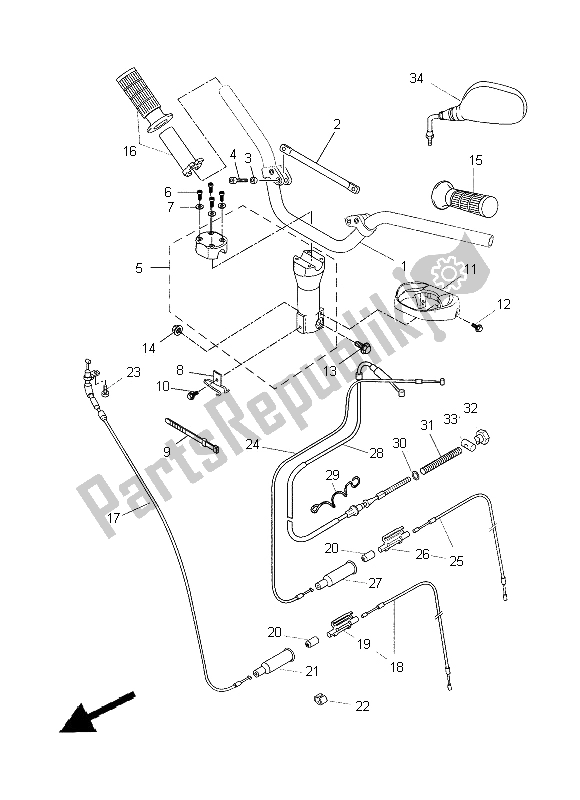 All parts for the Steering Handle & Cable of the Yamaha EW 50N 2014