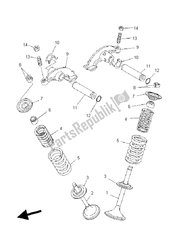 All parts for the Valve of the Yamaha YFM 350 FA Bruin 2X4 2004