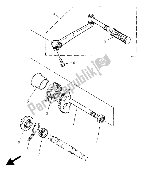 Tutte le parti per il Antipasto del Yamaha PW 50 1998
