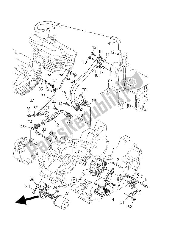 Alle onderdelen voor de Oliepomp van de Yamaha XV 1600A Wildstar 2002