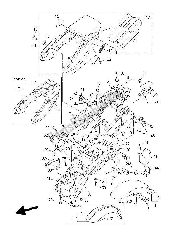 Tutte le parti per il Parafango del Yamaha XJR 1300 2010