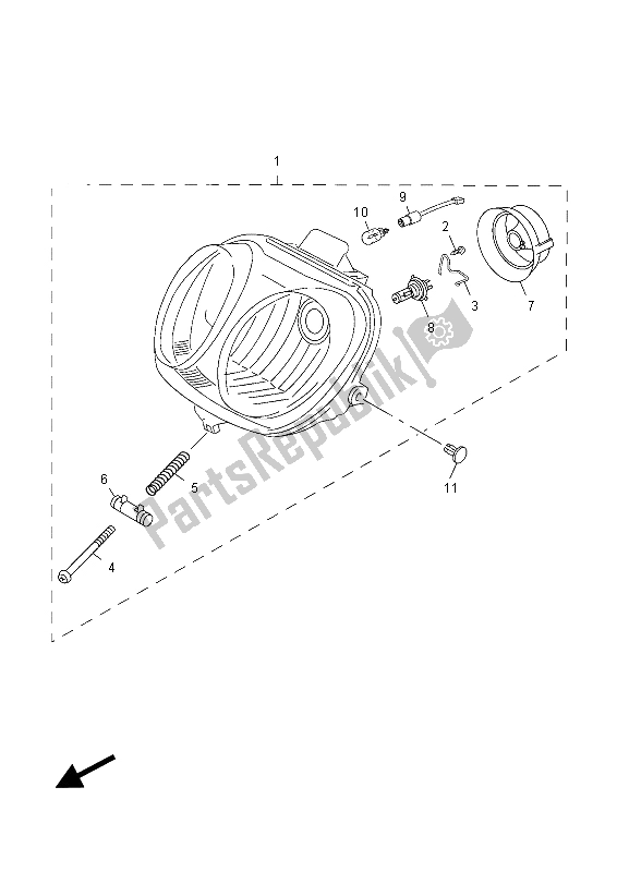 Todas las partes para Faro de Yamaha YN 50 FU 2015