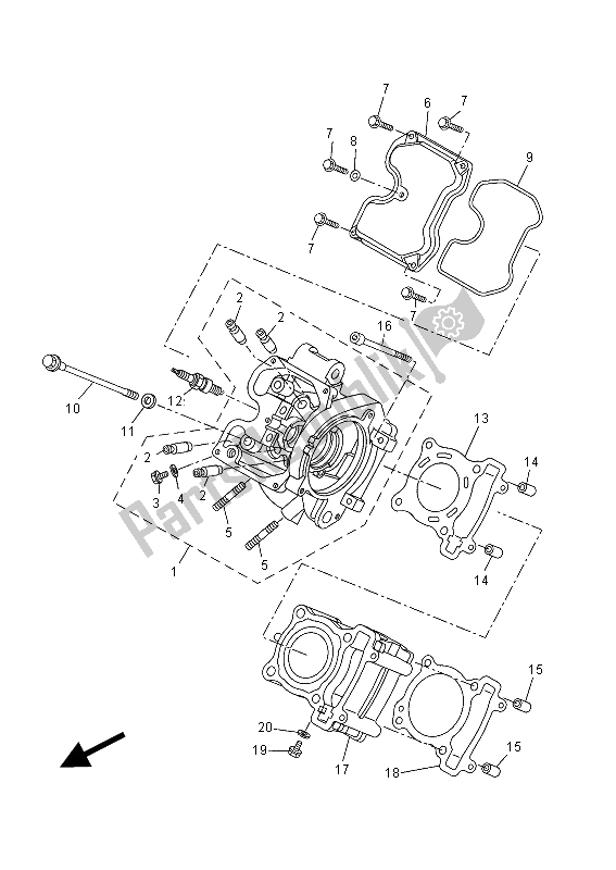 Wszystkie części do G? Owica Cylindra Yamaha YZF R 125A 2015