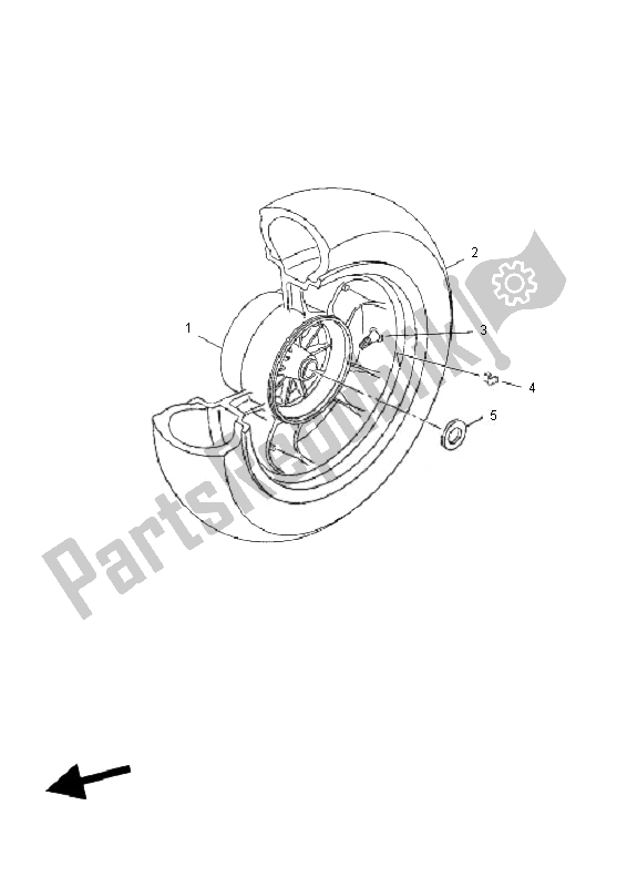 Tutte le parti per il Ruota Posteriore del Yamaha YP 125R X MAX 2010