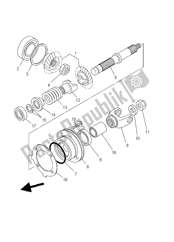 All parts for the Middle Drive Gear of the Yamaha XVS 650 Dragstar 2002