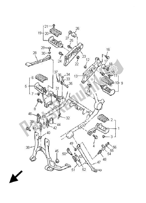 Todas las partes para Soporte Y Reposapiés de Yamaha V MAX 12 1200 2001