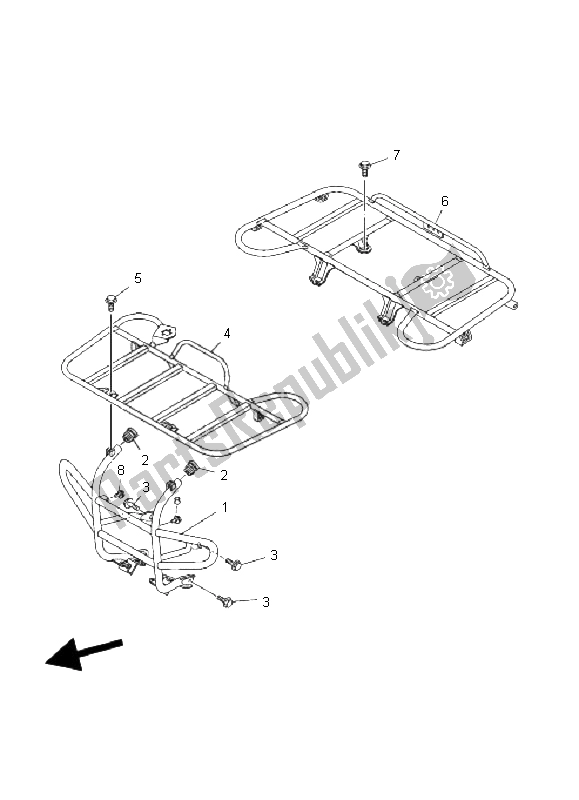 All parts for the Guard of the Yamaha YFM 350 BA Bruin 2X4 2005