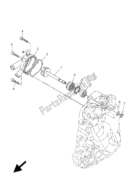 All parts for the Water Pump of the Yamaha YP 400A Majesty 2007