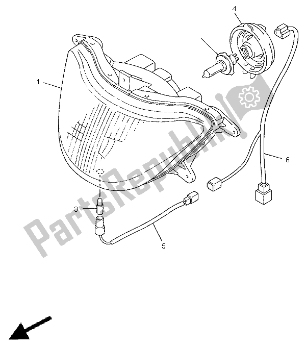 Alle onderdelen voor de Koplamp van de Yamaha YZF 600R Thundercat 1998