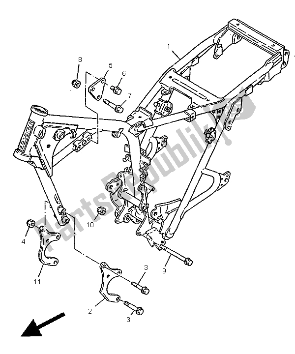 Tutte le parti per il Telaio del Yamaha SR 125 1998