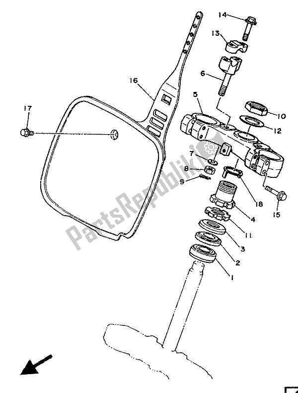 All parts for the Steering of the Yamaha YZ 250 LC 1991