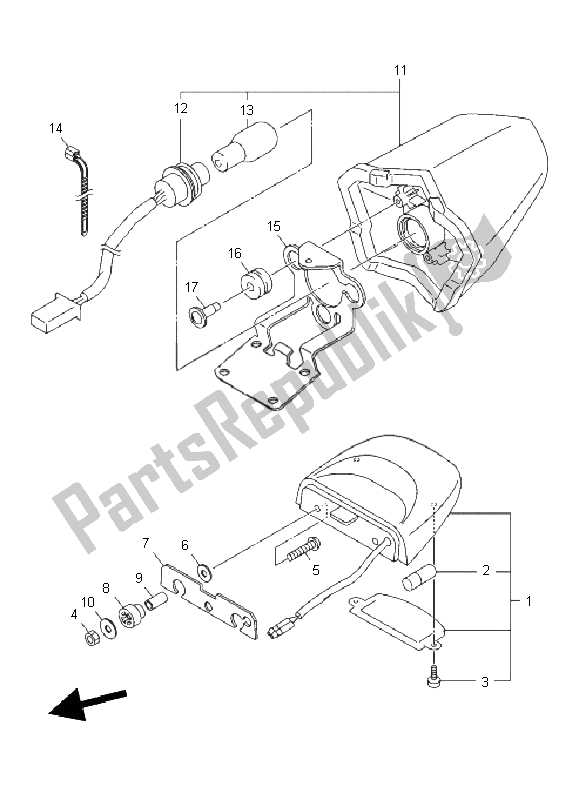 Alle onderdelen voor de Achterlicht van de Yamaha XJ6 NA 600 2011