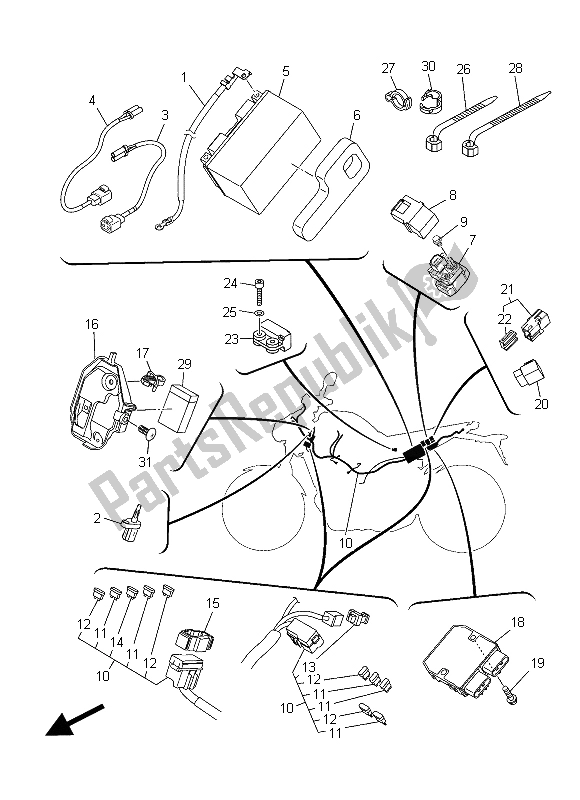 Wszystkie części do Elektryczny 1 Yamaha MT 09 900 2015