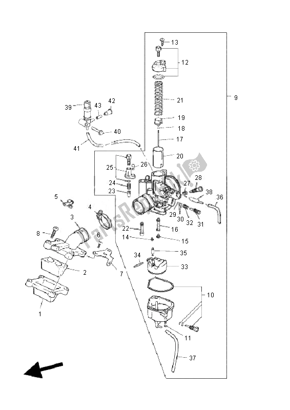 Tutte le parti per il Carburatore del Yamaha TZR 50 2010