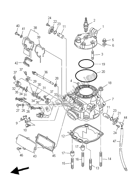 Tutte le parti per il Testata del Yamaha YZ 250 2004