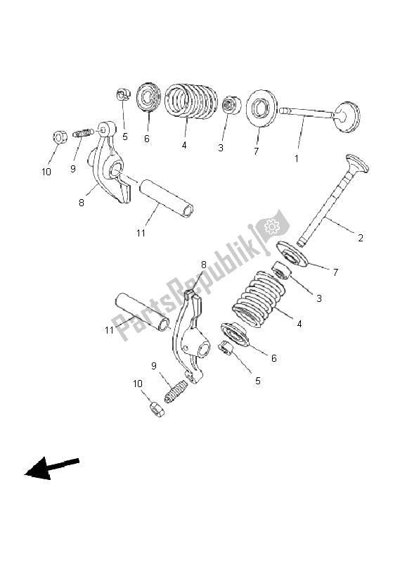 Todas as partes de Válvula do Yamaha TT R 110E 2008