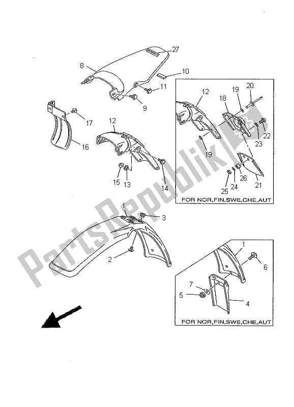 Toutes les pièces pour le Aile du Yamaha DT 125R 2000