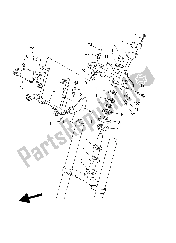Tutte le parti per il Timone del Yamaha XJ 600N 2002
